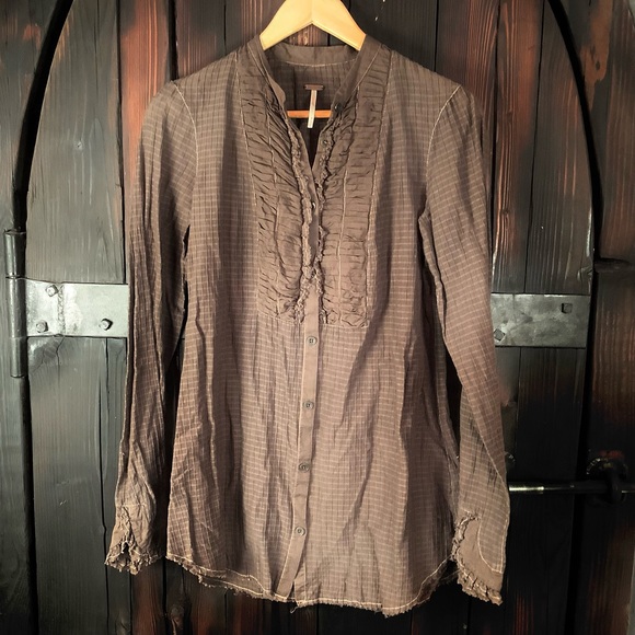 Free people prairie ruffle design long sleeve shirt S - Picture 1 of 6